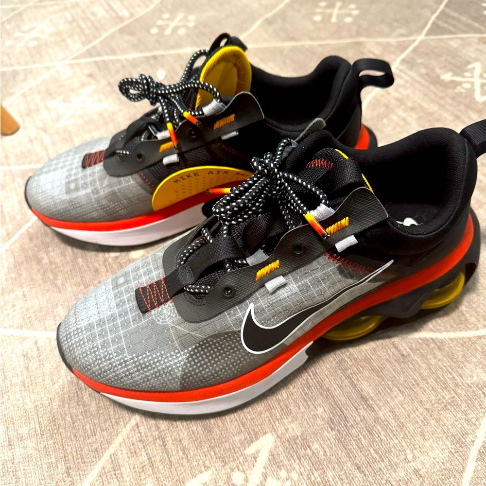 Nike Gray Black Orange Accent Running Sneakers